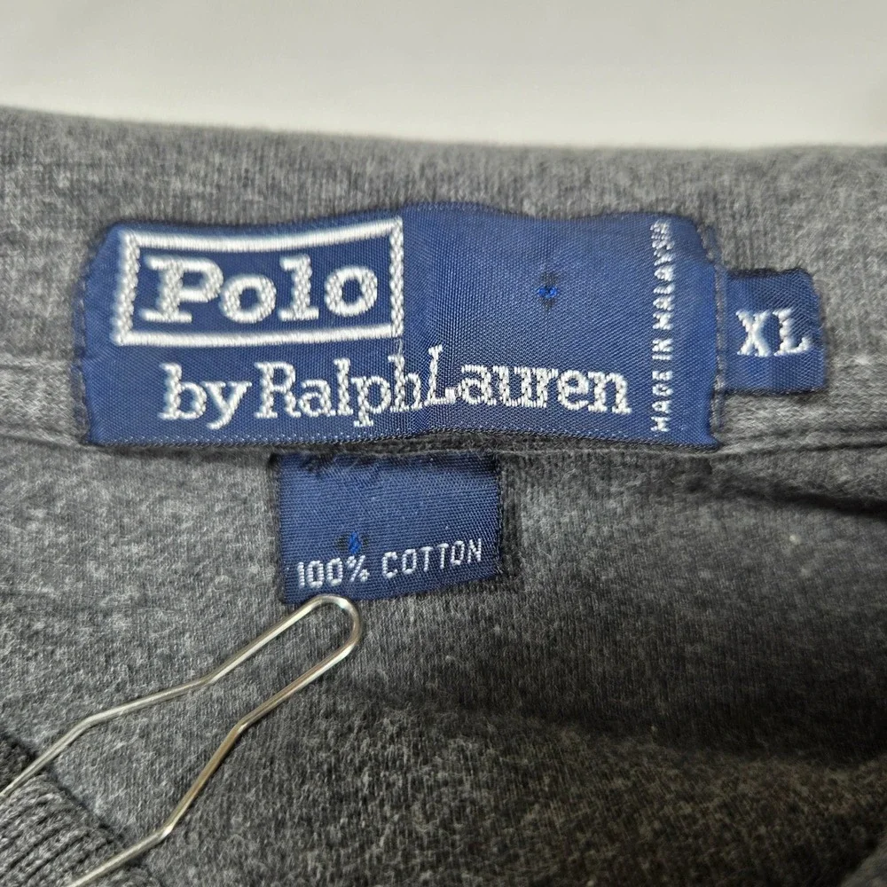 Polo Ralph Lauren Mens XL Charcoal Gray Short Sleeve Cotton Polo Shirt Classic